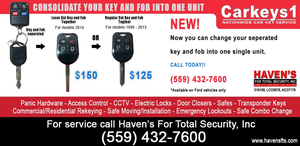 havens_security's tweet image. Simplify your key and fob. Find out how at havensfts.com
   
  #KeyFob #KeyConsolidation #FordKeyFob #KeySpecialDeals #TransponderKeys #KeyRemotes #Fresno #Clovis #Madera #Hanford