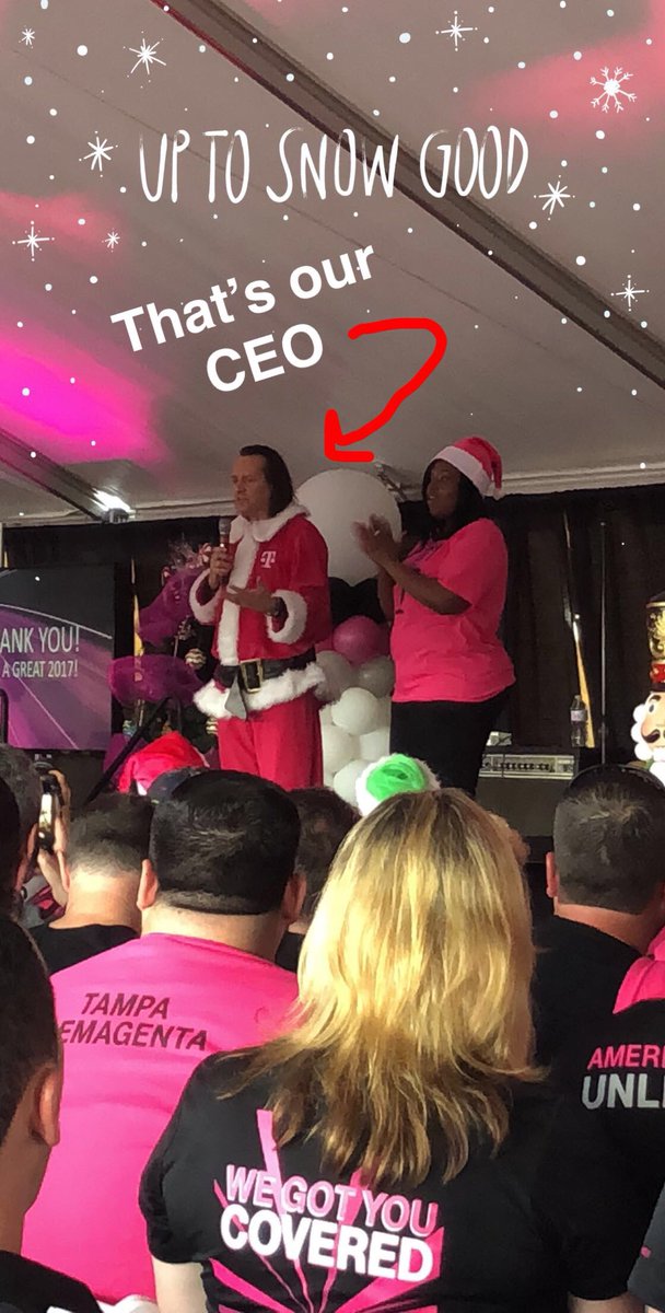 TMoBraxton's tweet photo. Great time seeing @JohnLegere today in the Tampa site! @TMobile @CallieField @Howard_Nickey #SantaJohn #Tmobile #BestPlaceToWork https://t.co/VSsJ2Q1iER