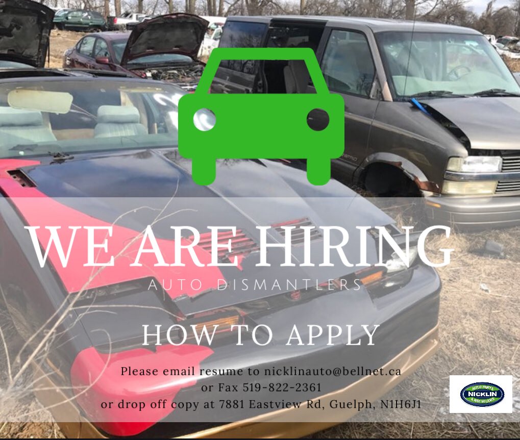 nicklinauto's tweet photo. Now Hiring Auto Dismantlers!
β’β’β’
#strada #fordtrucks #ontariotrucks #torontocars #ontrides #autoparts #guelphcars #guelph #usedparts #auto #nicklinautorecyclers #milton #waterloo #woodstock #toronto #mechanic #autobody #cars #m3 #519 #hondatuner https://t.co/JKZqSRGQVz