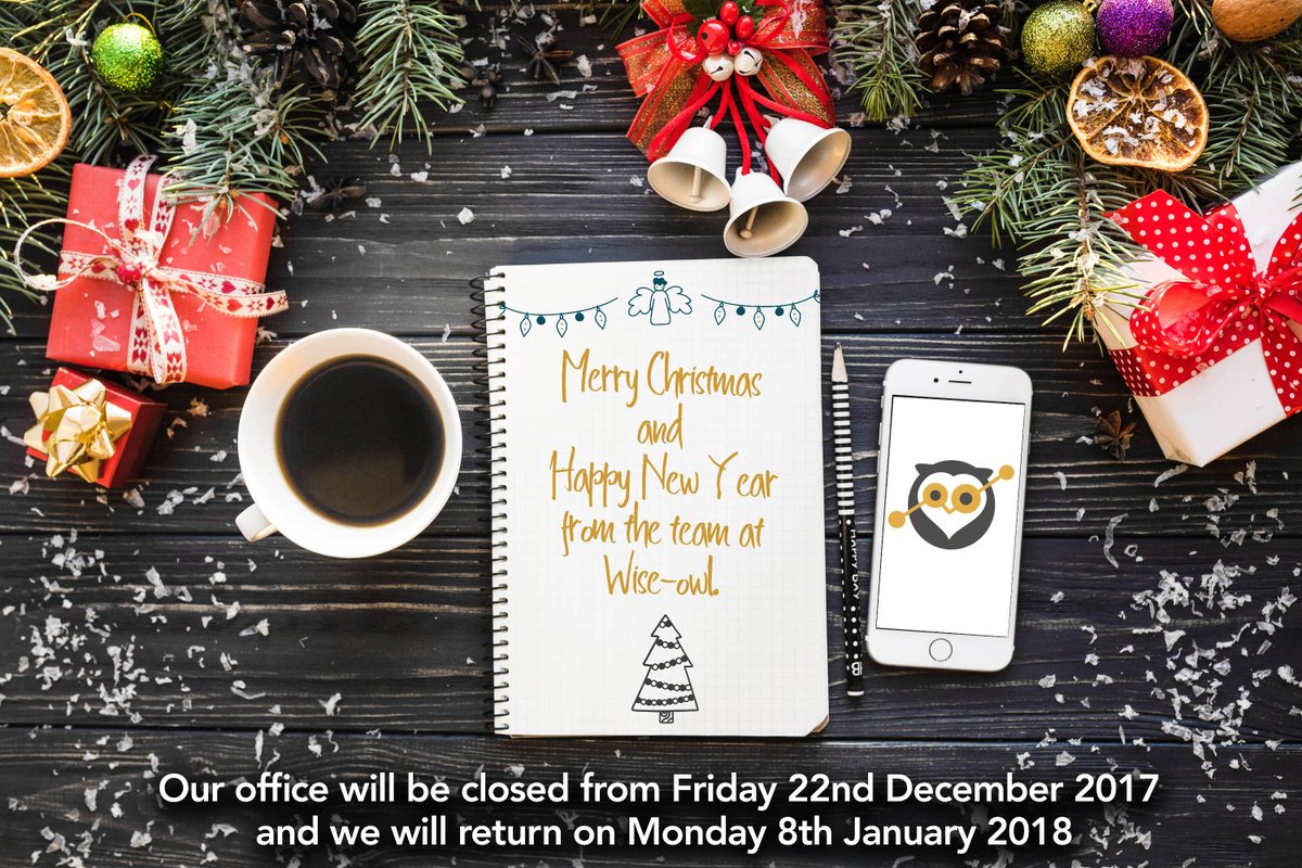 WiseOwlDotCom's tweet photo. Merry Christmas and a Happy New Year from the team at Wise-owl. It's been a great year for our members and we'll be working hard to achieve the same outcome in #2018. 

See you all in the New Year! https://t.co/MsfwZRabX1