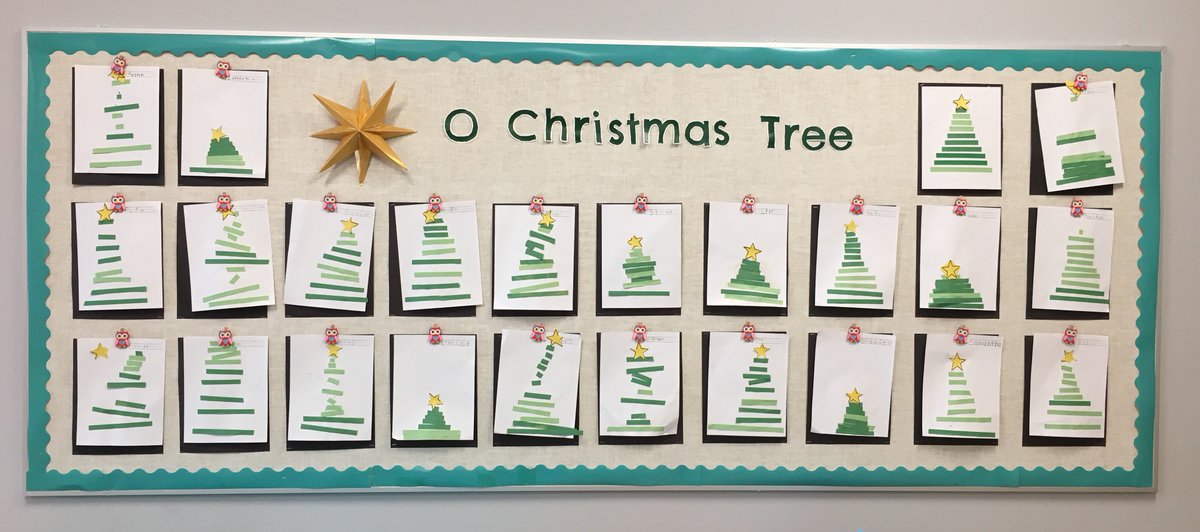 MsSalkeld's tweet photo. O Christmas Trees! The kinders worked hard at following directions and then arranging their snips of paper to look like trees. #Tisfortree @SouthPointeEIPS https://t.co/aZ5mkXGYib