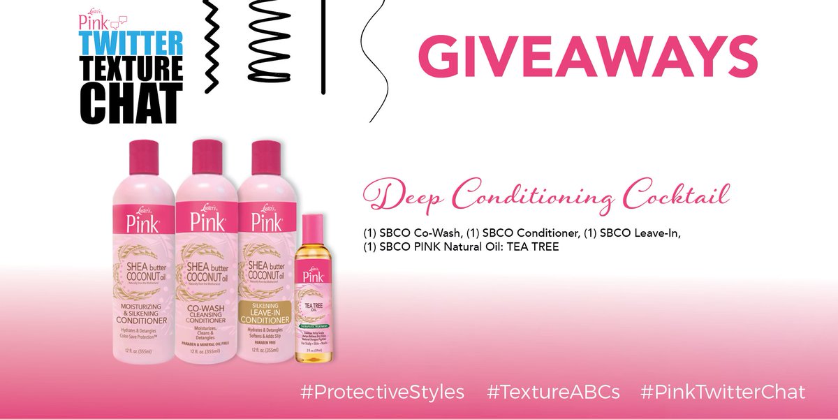 LustersPINK's tweet photo. GIVEAWAY #1 Deep Conditioning Cocktail #PinkTwitterChat #ProtectiveStyles #TextureABCs https://t.co/U8LebV4iAc