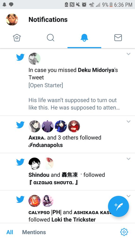 ↻; For some reason, I get notifications but when I actually click here I see nothing? 

<a href="/twitter/">Twitter</a> fix this please.