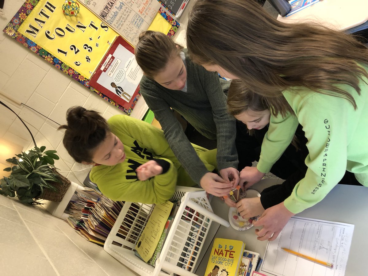 esbrook_susan's tweet photo. @SanbornTigers 6th grade fun! STEM project-Gumdrop Christmas trees!#D15Learns https://t.co/19SpSdVh4a
