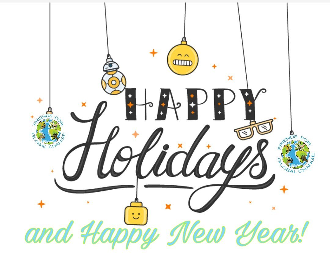FFGCinc's tweet photo. Happy Holidays and Happy New Year from our #FriendsForGlobalChange Family to yours!!
#FFGC #MakingADifference #HappyHolidays #HappyNewYear https://t.co/rVQkyK3Gsg
