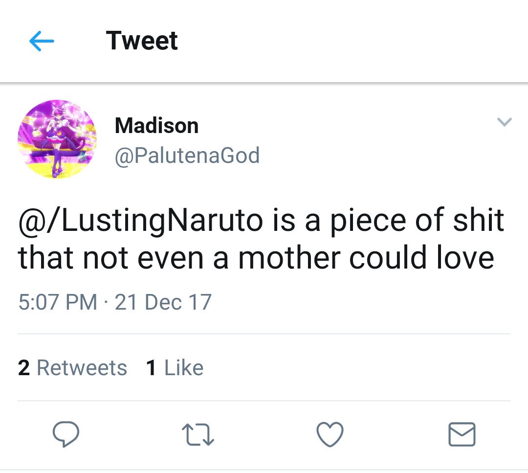 WormSour's tweet photo. Hey, @LustingNaruto this bitch heard about you and personally hates your guts. She's telling everyone under the sun to block you in DM.

Here's a tweet I was able to screenshot before she could delete it.

She's ruining your fucking reputation, dude. https://t.co/t3XE2LZfEn