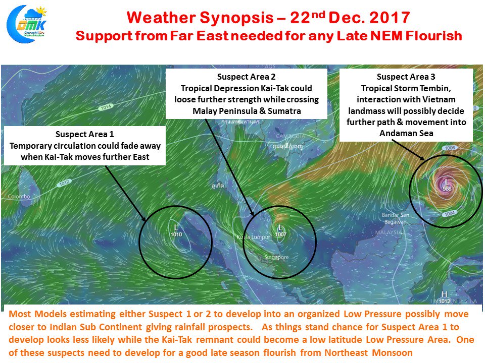 ChennaiRains's tweet photo. Support from Far East needed for Late Season flourish from #NEM2017.  With 3 potential suspect areas in Far East some of the deficit districts of #TamilNadu need one of these to develop into an organized disturbance for better rainfall prospects https://t.co/Emr01XMJZX https://t.co/p2HJkfK684