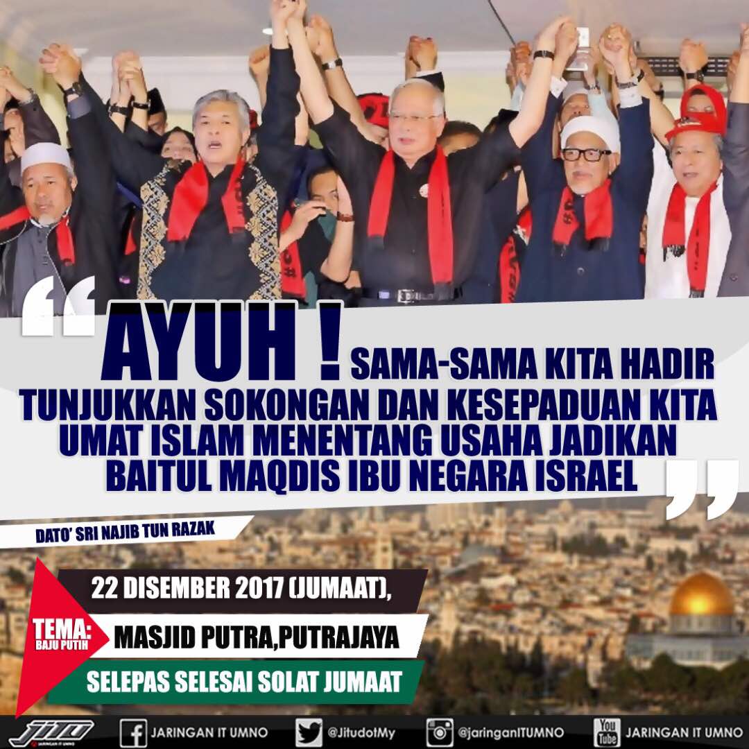 MissPutriS's tweet photo. Ayuh rakyat Malaysia, kita hadir beramai-ramai ke Himpunan Solidariti Selamatkan Baitulmaqdis bagi menyemarakkan lagi semangat dalam memberi sokongan terhadap isu Baitulmaqdis agar ianya terus kekal berada di bawah penguasaan umat Islam.

#AllahuAkbar 
#pray4Palestin
#klceria https://t.co/cycTRo4DaJ