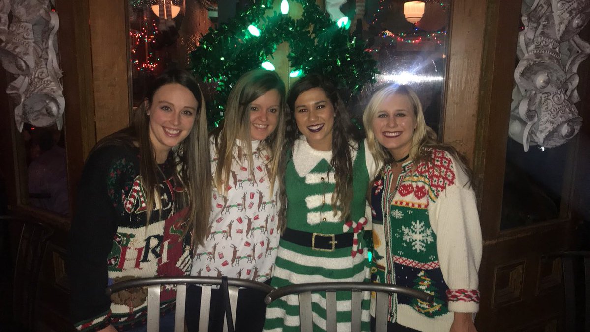 AshleyGilion's tweet photo. “My whole heart” 
Ugly Christmas Sweater Reunion 2k17 #mypeople #GoGoNEO 💛💙

@AshtonPratt @LexieLaValley @BayyDon https://t.co/RMxT6vOeCy