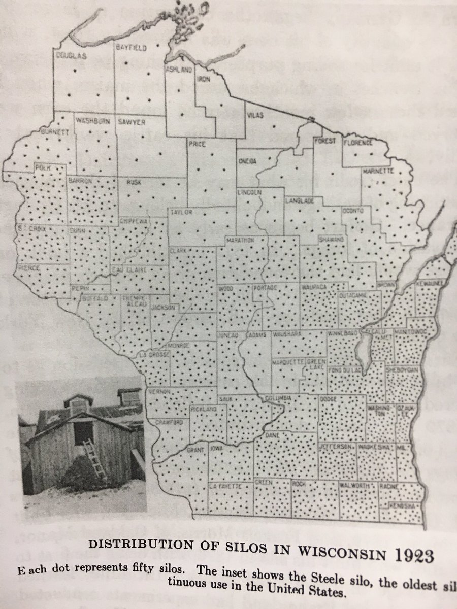 Here’s a map of grain silo density in Wisconsin in 1923. Merry Christmas everyone!!