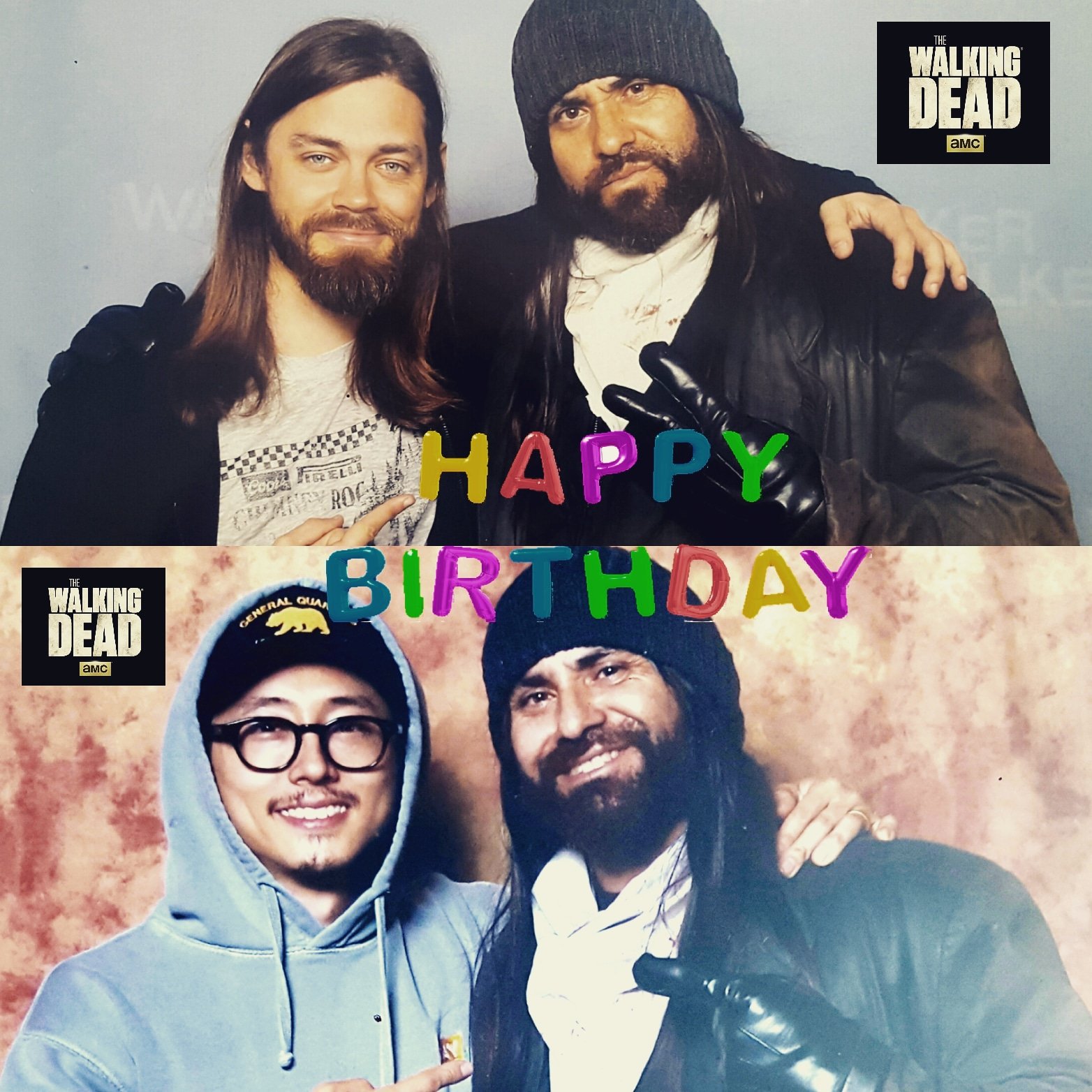 Happy bday to my Walking Dead boys , Tom Payne n Steven Yeun 