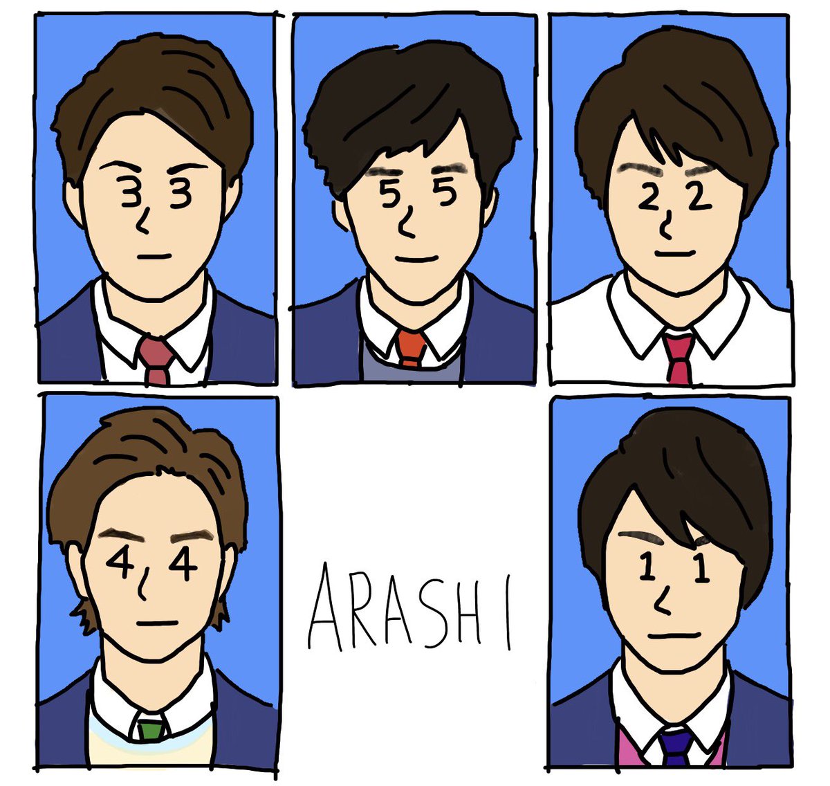 かずひろ イラスト描いてます 嵐 イラスト Illustrator 可愛い Cute ゆるキャラ アート Art デザイン Design 嵐 Arashi 大野智 櫻井翔 相葉雅紀 二宮和也 松本潤