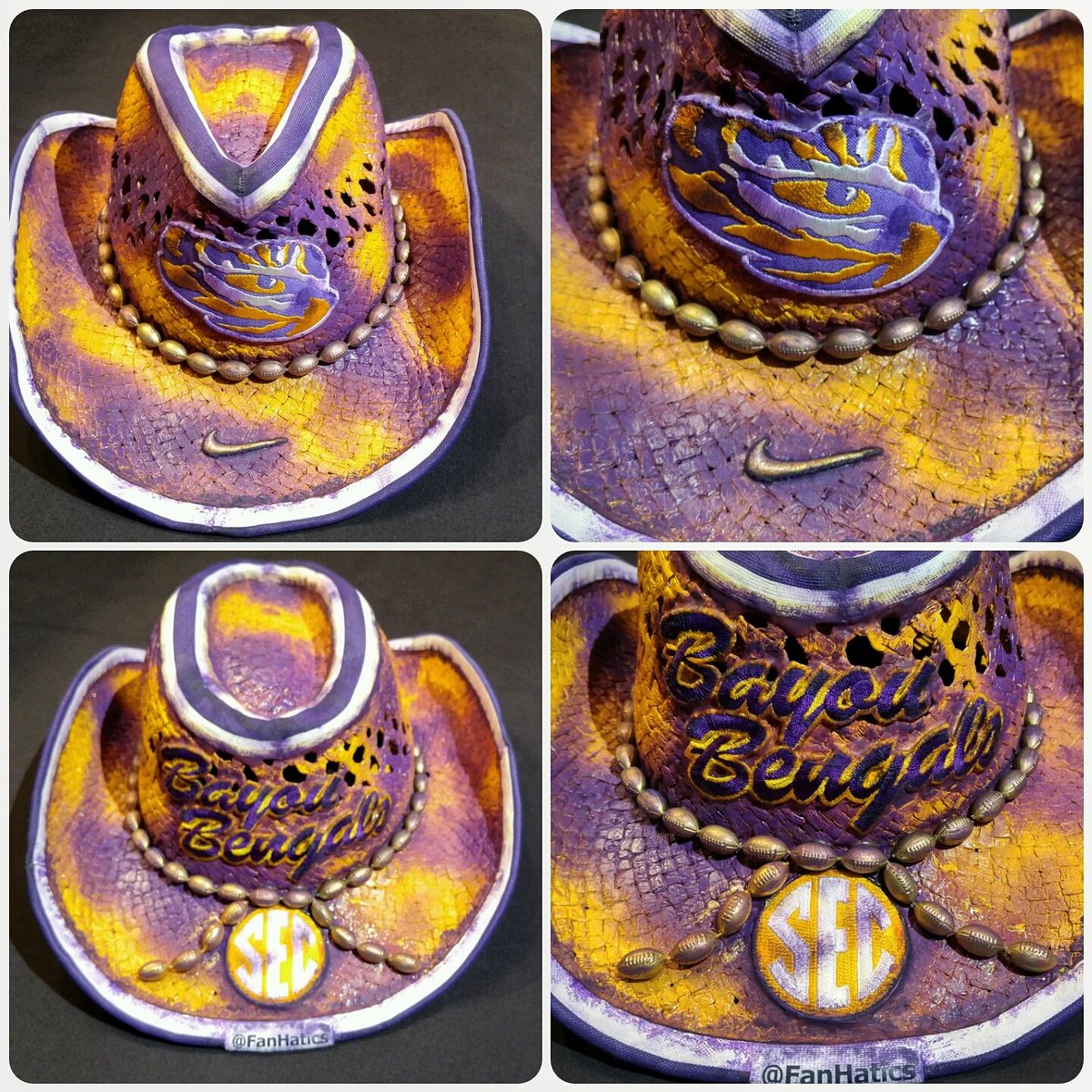 FanHatics's tweet photo. #Custom #Crafted #Handmade
#CowboyHat #WesternHat #StrawHat #FanHatics #Unique #Prototype
#LSU #LSUTigers #LSUFootball #BayouBengals🐯 #GEAUXTIGERS https://t.co/JCUUixOvQF