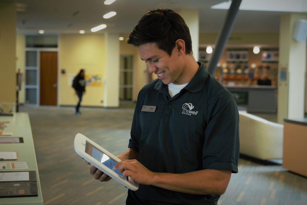wellsacstate's tweet photo. Look at that sparkling smile! #SamFromTheWELL is so happy because he just registered for a Small Group Training class. Most of our classes such as Zumba, Yoga, and Boot camp are free over break! Small Group Training passes are only $20 for unlimited classes through Jan 21. https://t.co/b80TBeAYvP