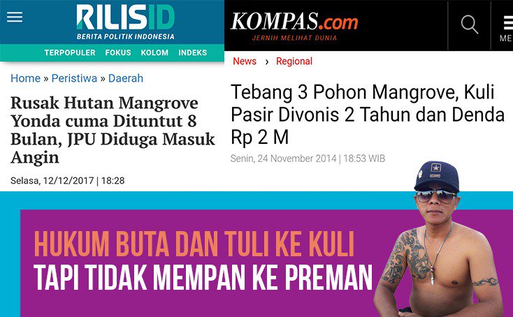 Ini di Bali, jangan sampai terjadi di tempat lain... Preman menekan persidangan.