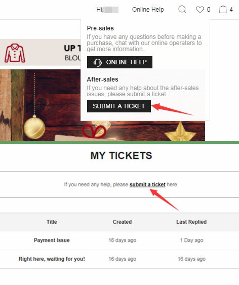 SheIn_Help's tweet image. 3. If you have any problems about your order (eg: return, exchange, refund, edit shipping info, missing items) please submit a ticket and allow us 24 hours to respond to your ticket. You can follow the steps below to raise your tickets (PC version)