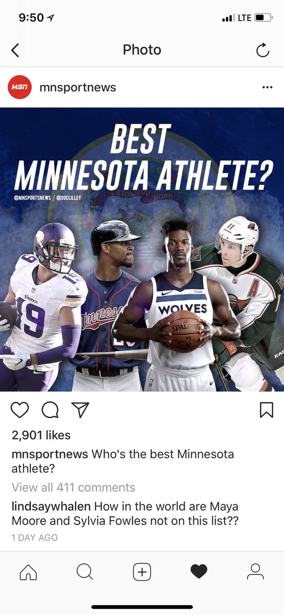 It’s posts like this that make me realize we have a lot of work to do. Nothing against the amazing athletes in this post but how can you have a serious list in Minnesota without Maya Moore and Sylvia Fowles?