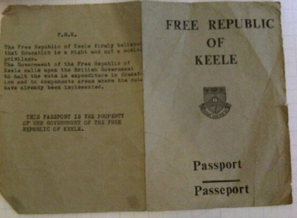 KeeleUniversity's tweet photo. The #BluePassport is set to make a return, but did you know that in 1980 Keele students printed their own ‘Free Republic of Keele’ passports? https://t.co/Pi25fd0ZJa #ForeverKeele https://t.co/00PPOVoYxO