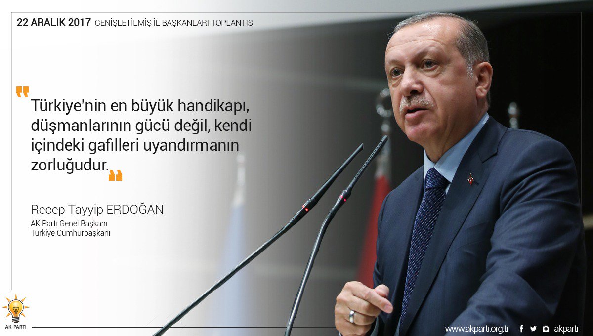 "Türkiye’nin en büyük handikapı, kendi içindeki gafilleri uyandırmanın  zorluğudur."  <a href="/Akparti/">AK Parti</a> @RT_Erdogan <a href="/HasanAngiHA/">Hasan Angı</a>