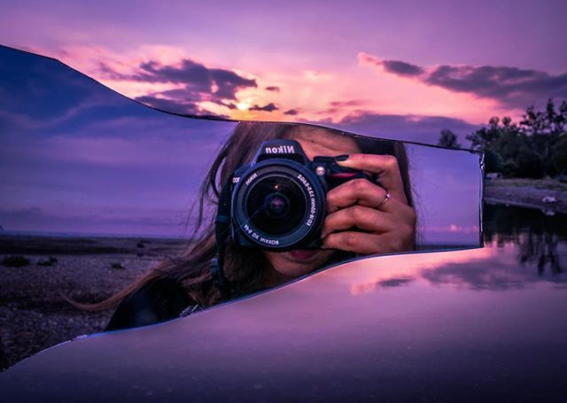 NikonProEurope's tweet photo. The first of our 2nd place #LOOKBACKATNIKON winners is #saracondello from #Italy who took her #NikonSelfie on the beach using a mirror. https://t.co/47psKK99pS