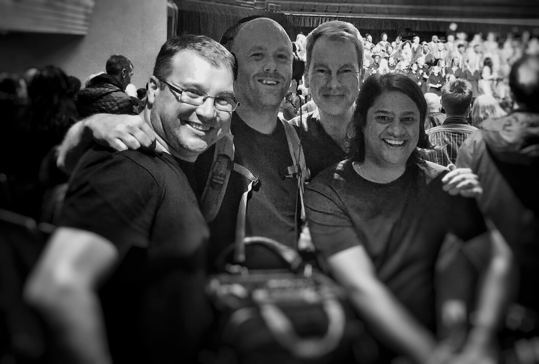 timcantweet's tweet photo. On location for @BBCBreakfast #BBCsing with @GrahamSatchell @Brijeshp @broadcast_sound - @KeefyCameradude working his socks off in the Gods https://t.co/WW2vZzUjy4