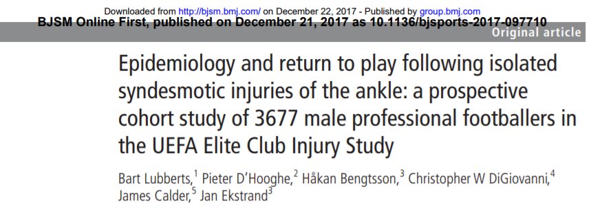 JanEkstrand's tweet photo. New publication from the UEFA Elite Club Injury Study (ECIS).BJSM on-line: https://t.co/sCbozLnlnw@frgsweden @BJSM_BMJ @UEFA @UEFAcom https://t.co/sNrEw5427i