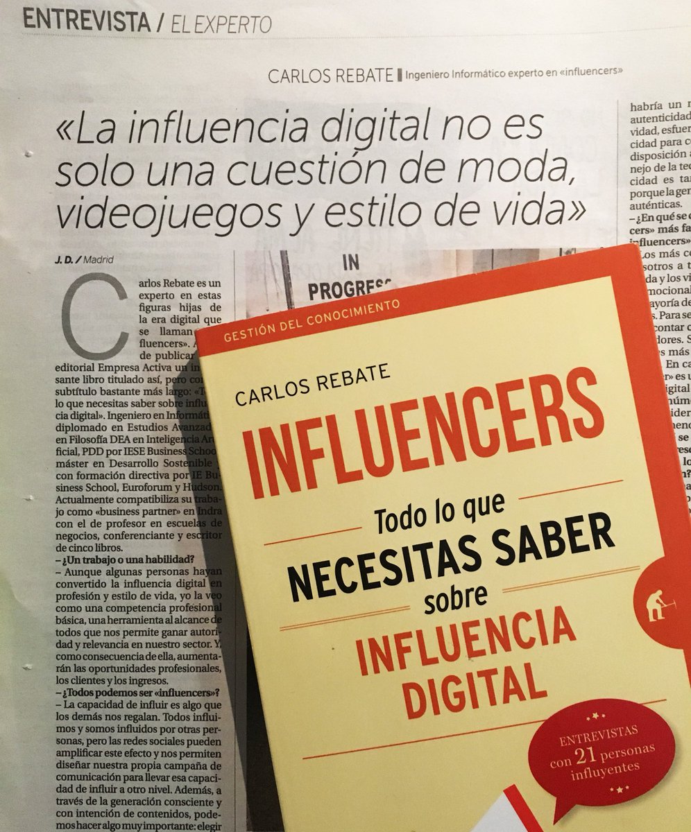 garciasusana's tweet photo. Leyendo la entrevista a @crebate en @larazon_es 😊 
Una excusa más para volver a recomendaros #Influencers , probablemente el único libro en el que me van a dedicar 13 páginas en toda mi vida 😍😍😍
https://t.co/URslcXw27x https://t.co/NAsKERiKs7