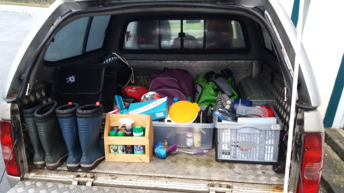 AnLasair's tweet photo. Accommodation change day. Bit of a shift around since last packing in order to have boots and jackets in cab. I love my truck :) . #walk1000miles #toscotland #getoutside https://t.co/TJQjEUI8LG