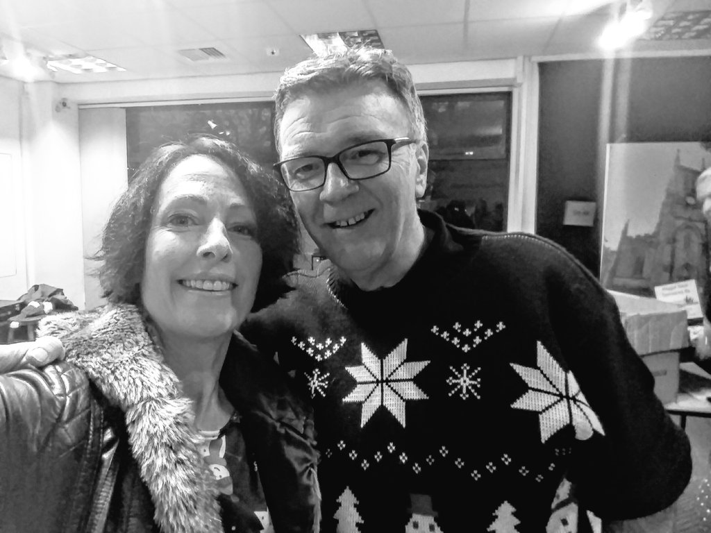 elancsnetworkin's tweet photo. Absolute pleasure to meet Robert Frowen yesterday at @BBCLancashire afternoon Xmas party with @Gillylancs have a lovely Christmas both of you @robster1953 🎄🎅 https://t.co/dA2XRUX373