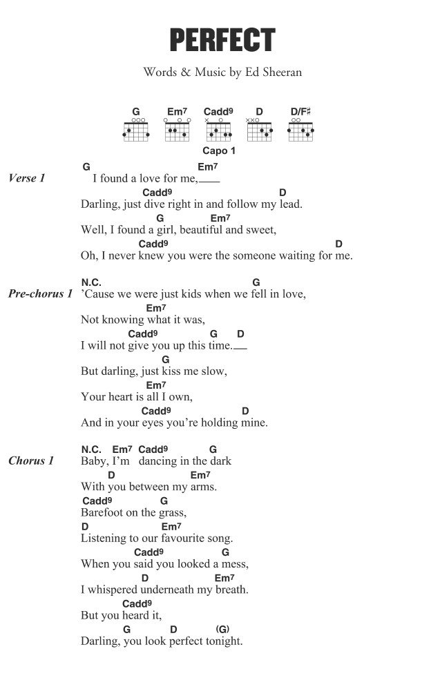 Ed Sheeran - Perfect <3
Check out the chords below.
#Music #EdSheeran #PerfectSymphony