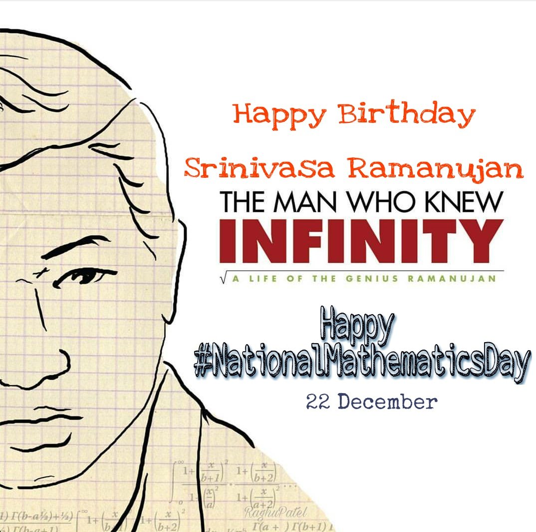 raghupatels's tweet photo. #National #MathematicsDay #SrinivasaRamanujan #Math4love @MIB_India @MathematicsWU https://t.co/1xmgNzE79r