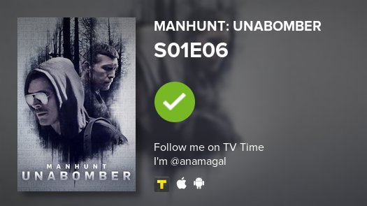 anamagal's tweet photo. #Seriando - Assistindo Manhunt: Unabomber S01E06 Ted! #manhuntunabomber #tvtime https://t.co/ahPrfx4yWn https://t.co/iALz1qj5ec