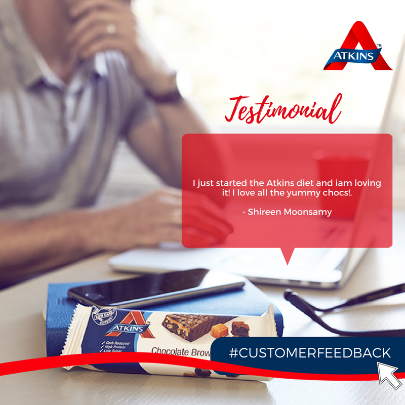 Atkins_SA's tweet photo. #FeedbackFriday We love reading about our #AtkinsCommunity's successes with this lifestyle and how much our advice and products have helped in the process! Share your stories with us! 

#lowcarbcurious #lowcarb #lowsugar #Carbconscious https://t.co/WwC7xKqL06