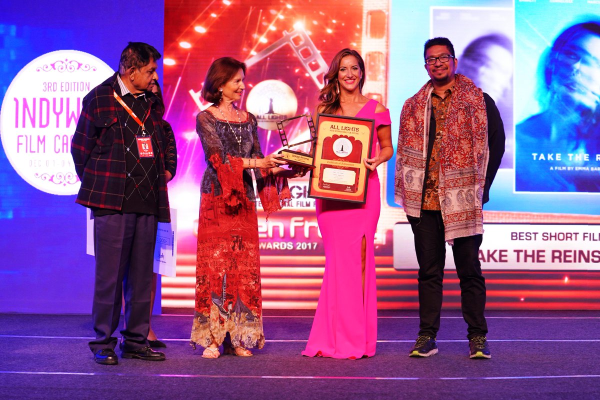 Indywood_iec's tweet photo. The movie Take the Reins got the Best Short Film Award at All Lights India International Film Festival 2017.
#ALIIFF #TakeTheReins #BestShortFilm https://t.co/EYyj1a5CPn