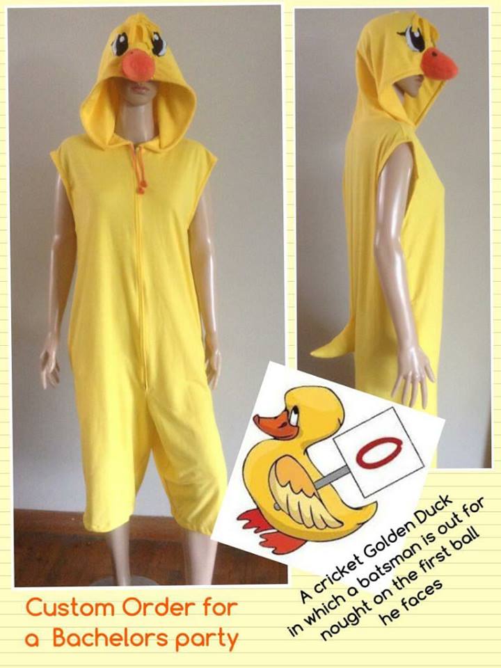 An interesting request! A custom Funonesie for a bachelor party🐣🦆🎉🎉#Duck #goldenduck #cricket #bachelorparty #onesie #Funonesie #SouthAfrica #Durban #Capetown #Johannesburg