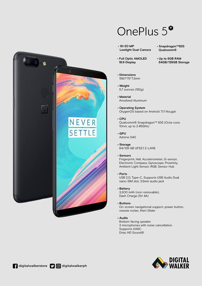 oneplus 5t dual speaker