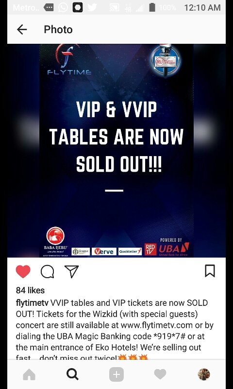 @its_mrfreebies Please what is there to promote again..they sold out once..made tickets available again..now about to get sold out twice..The only problem is that Mr Wizkid did not post about this that the show is sold out almost twice over.He prefers to post a video of himself smoking