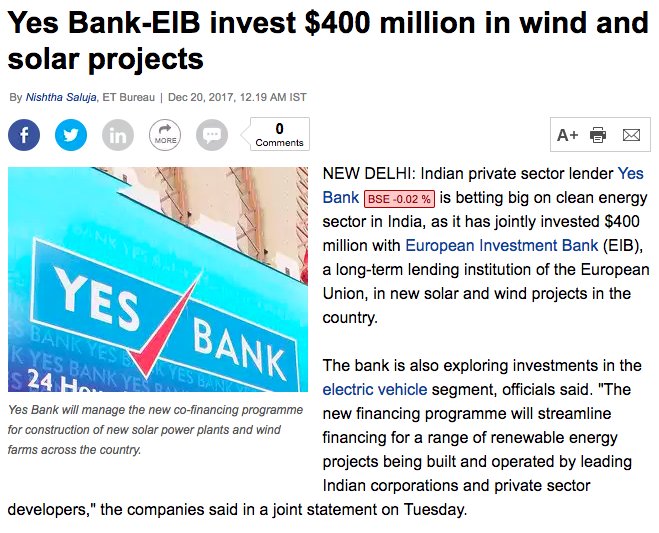 stratorob's tweet photo. The Indian @YESBANK does not only #invest in #digitaltransformation and #fintech but also in #sustainable #technology. Interesting combination #ifor2017 #Industry40 #AI #OpenData #BigData #Cybersecurity #IoT #Insurtech #fintec #wearables #Cloud #smarthome #ai #analytics #robotics https://t.co/58VwbbGsr0