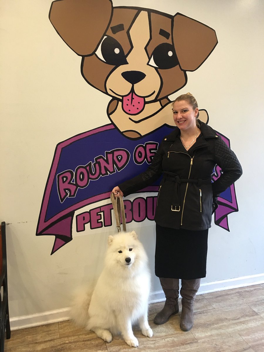 ROAPPETS's tweet photo. Harley and her owner Melissa visiting Round Of A Paws for grooming! https://t.co/Hu2xlBpCmS