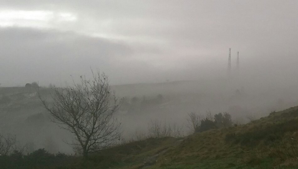 IJF62's tweet photo. Misty morning on Werneth Low https://t.co/tdf81Sq9Pv