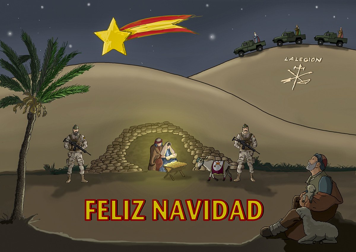 Lalegion_es's tweet photo. La Brigada de #LaLegión quiere desear a todos una #FelizNavidad https://t.co/VCdLvQOamv