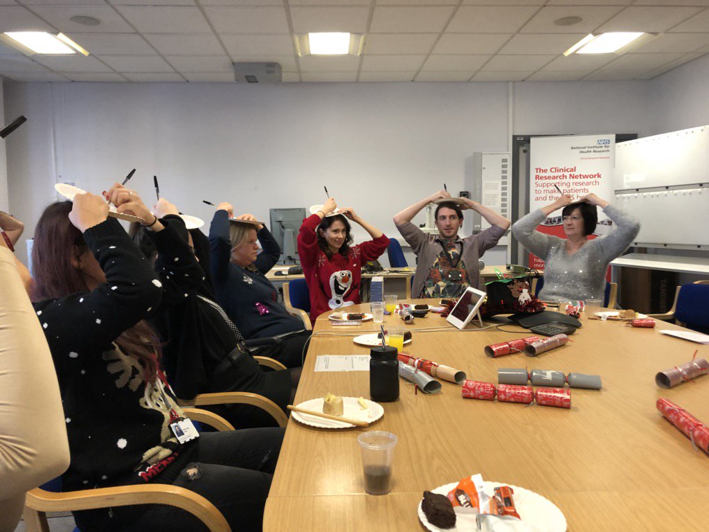 EleanorRobins16's tweet photo. Fun and games begin at cancer centre Xmas fuddle. A great years work!@dilley_andrea @suechisholm01 @TeamNUH https://t.co/ryY8S64YiF