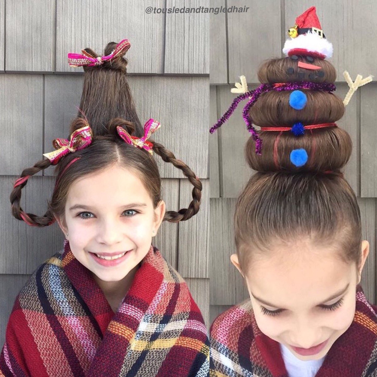 tousledntangled's tweet photo. Christmas hairstyles! #cindylouwho #grinch #snowman https://t.co/ZYKkgGfljY
