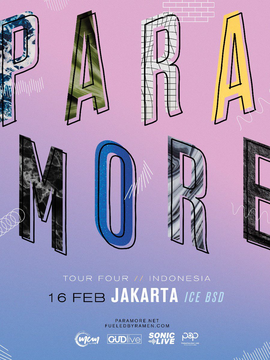 Paramore Back To Jakarta. 16 Februari 2018 ICE BSD. Promotor <a href="/SonicLiveAsia/">Sonic Live Asia</a>