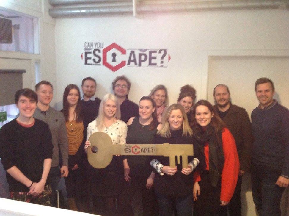 HA_Agency's tweet photo. The H&amp;A and @Pixel_Image_UK team took on the @Canyouescape Rooms in Edinburgh a few weeks ago, pleased to say, we all escaped 😊 #escaperoom https://t.co/660Uh5Cpgj