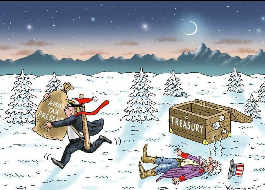 #TaxCutScam steals from the #millenials to give to #CorporateGreed 
#MerryChristmas