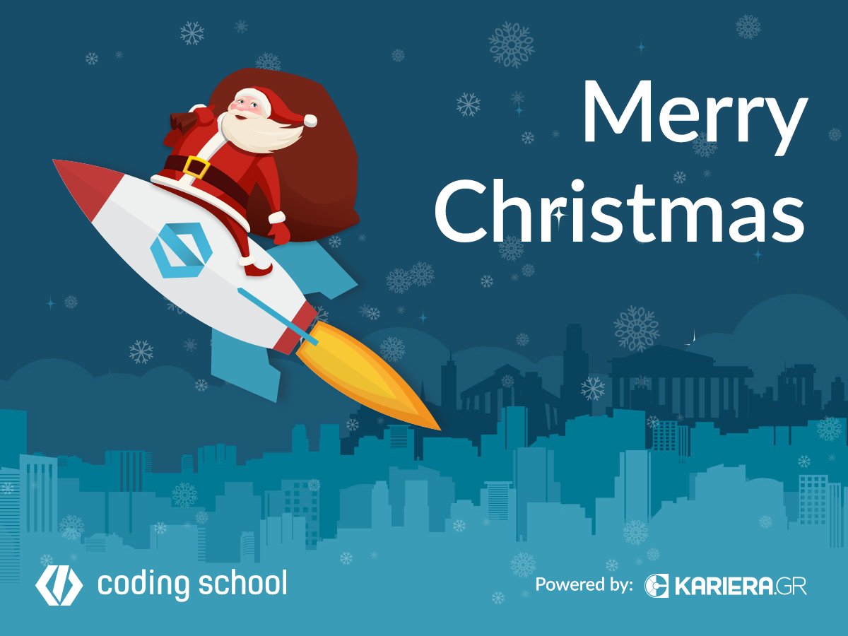 codingschoolgr's tweet photo. Η ομάδα του Coding School του @karieragr σας εύχεται Καλά Χριστούγεννα με υγεία! #codingschool #karieragr #Xmas https://t.co/c29VEJ1bmW