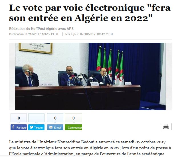 ONAPNT's tweet photo. "Le vote par voie électronique fera son entrée en Algérie en 2022"
Promesse : de ministre de l'Intérieur Noureddine Bedoui - Octobre 2017
Date limite : Décembre 2022 (vote)
#SousObservationONAPNT
https://t.co/NRmYoJbjbA https://t.co/8vNdiWAwTK