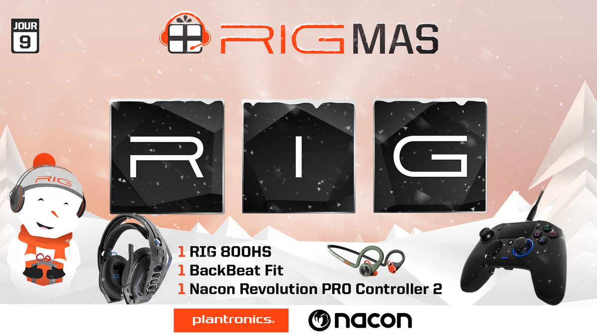PLTgaming_FR's tweet photo. #RIGmas Jour #9 ft NACON

🆒 À gagner 

1 manette NACON Revolution Pro Controller 2 🎮
1 RIG 800HS #PS4 🎧
1 BackBeat FIT 🎧

Pour participer ⤵️

✔️ RT ce tweet  
✔️ FOLLOW @NaconFR &amp; @PLTgaming_FR 
✔️ Commente avec la bonne lettre R / I / G https://t.co/1wnCEnupqE