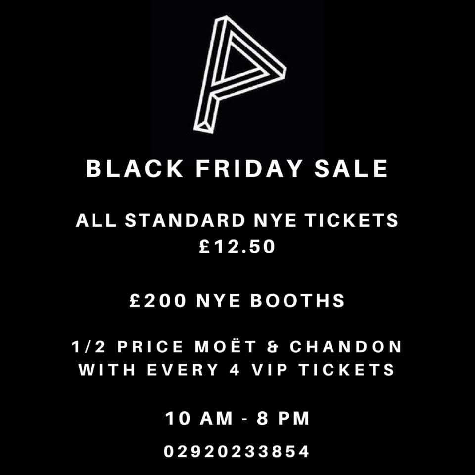 💯💯The PRYZM Cardiff Black Friday Sale is now on on. 10 hours of New Years Eve discounts. Call the sales office on 02920233854 to take advantage of our final sale of the year before standard tickets go up to £20, Massive VIP &amp; booth savings. Get involved people! 💯💯